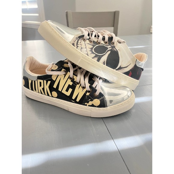 New York Goby womens sneakers Size 39 ( 8 us)  Metallic navy and cream - Picture 2 of 13